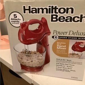 Hamilton Beach Power Deluxe Red Stand Mixer